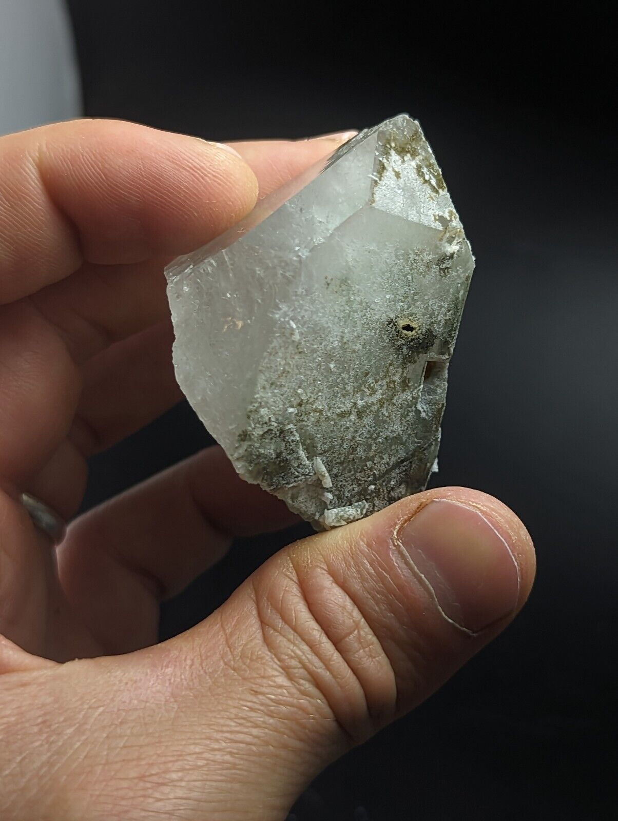 Green Chlorite Quartz Crystal Point North of Willis Mine Paron Arkansas Rare - Collectibles:Rocks Fossils &
