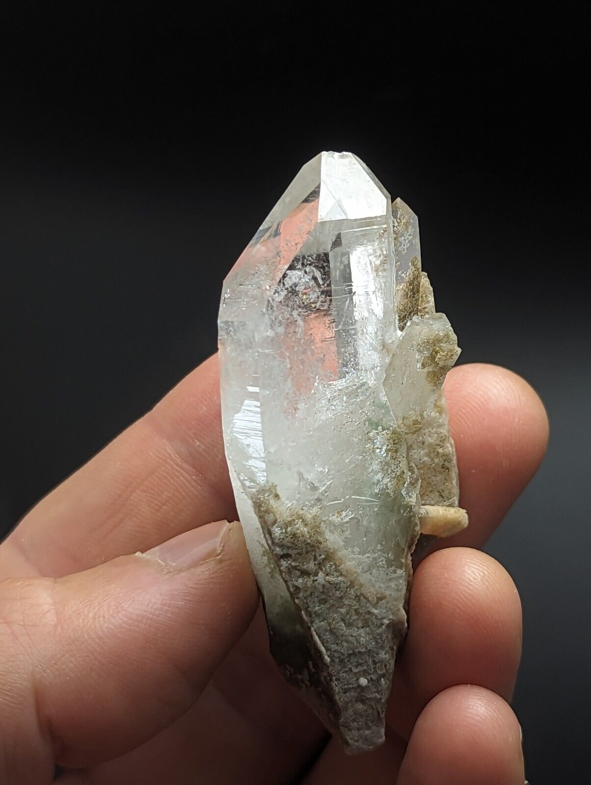 Green Chlorite Quartz Crystal Point North of Willis Mine Paron Arkansas Rare - Collectibles:Rocks Fossils &