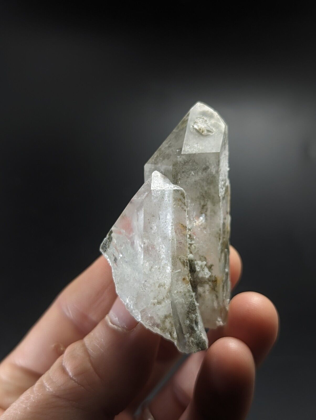Green Chlorite Quartz Crystal Point North of Willis Mine Paron Arkansas Rare - Collectibles:Rocks Fossils &