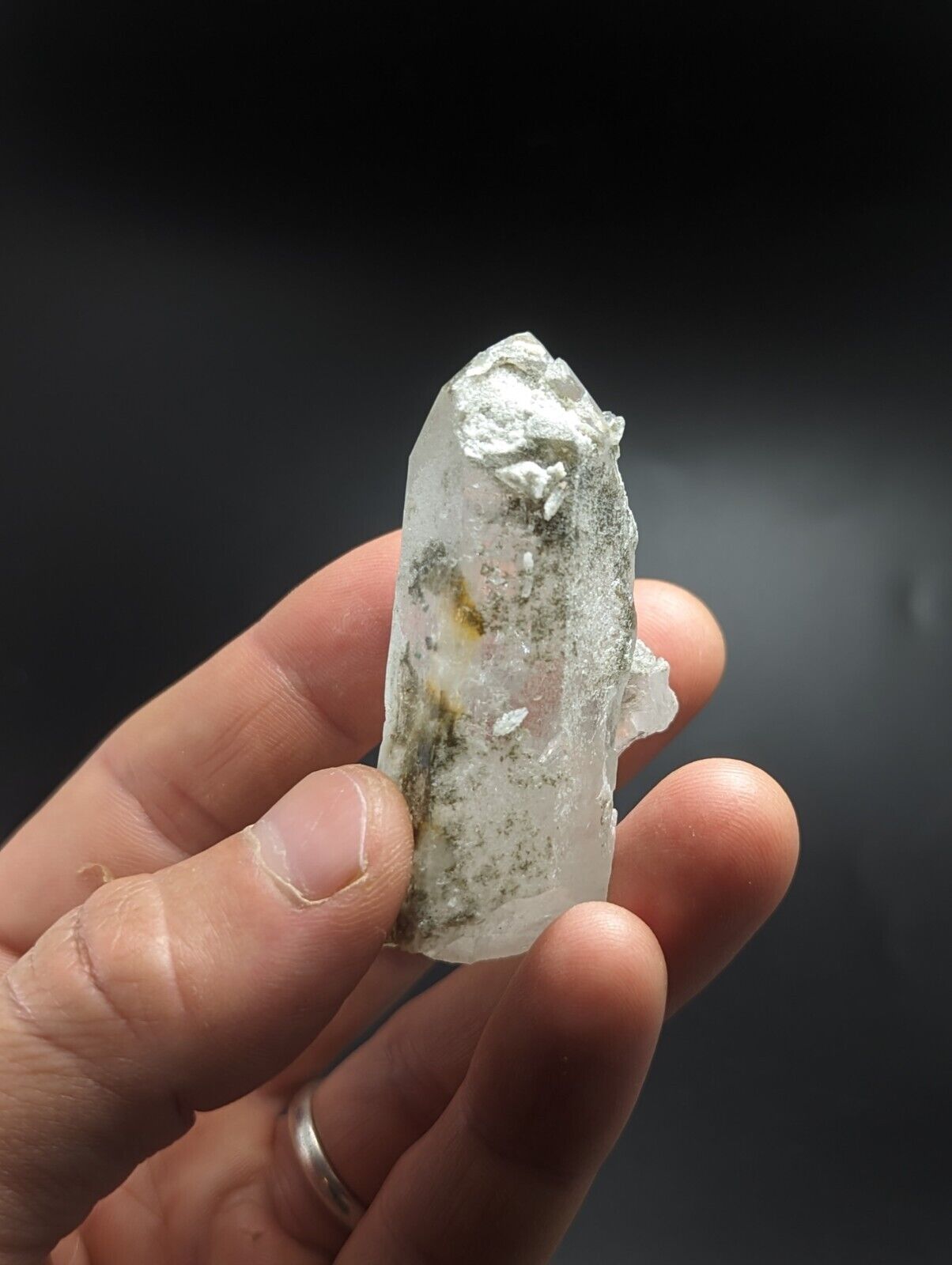 Green Chlorite Quartz Crystal Point North of Willis Mine Paron Arkansas Rare - Collectibles:Rocks Fossils &