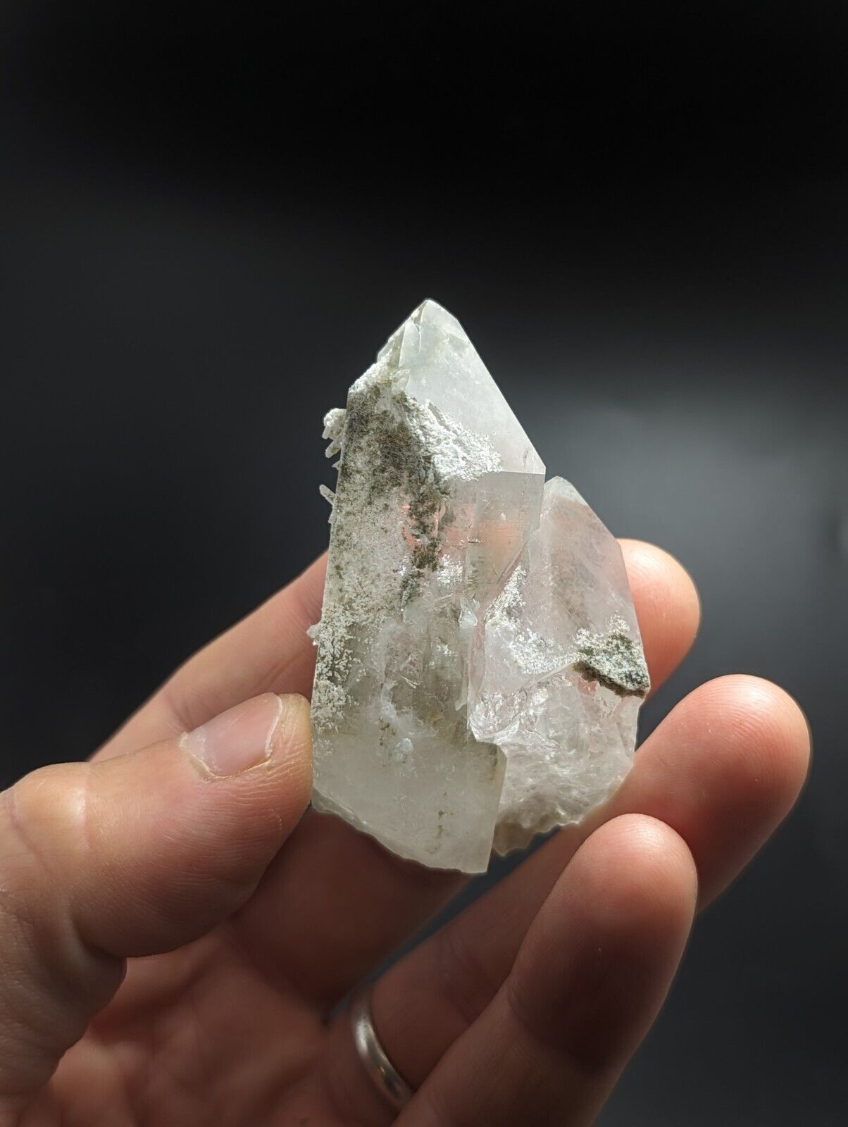 Green Chlorite Quartz Crystal Point North of Willis Mine Paron Arkansas Rare - Collectibles:Rocks Fossils &