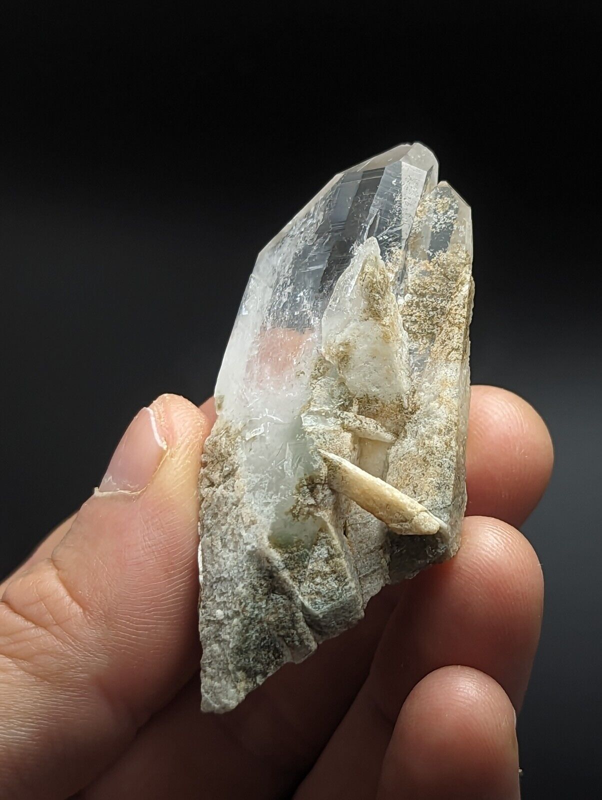 Green Chlorite Quartz Crystal Point North of Willis Mine Paron Arkansas Rare - Collectibles:Rocks Fossils &