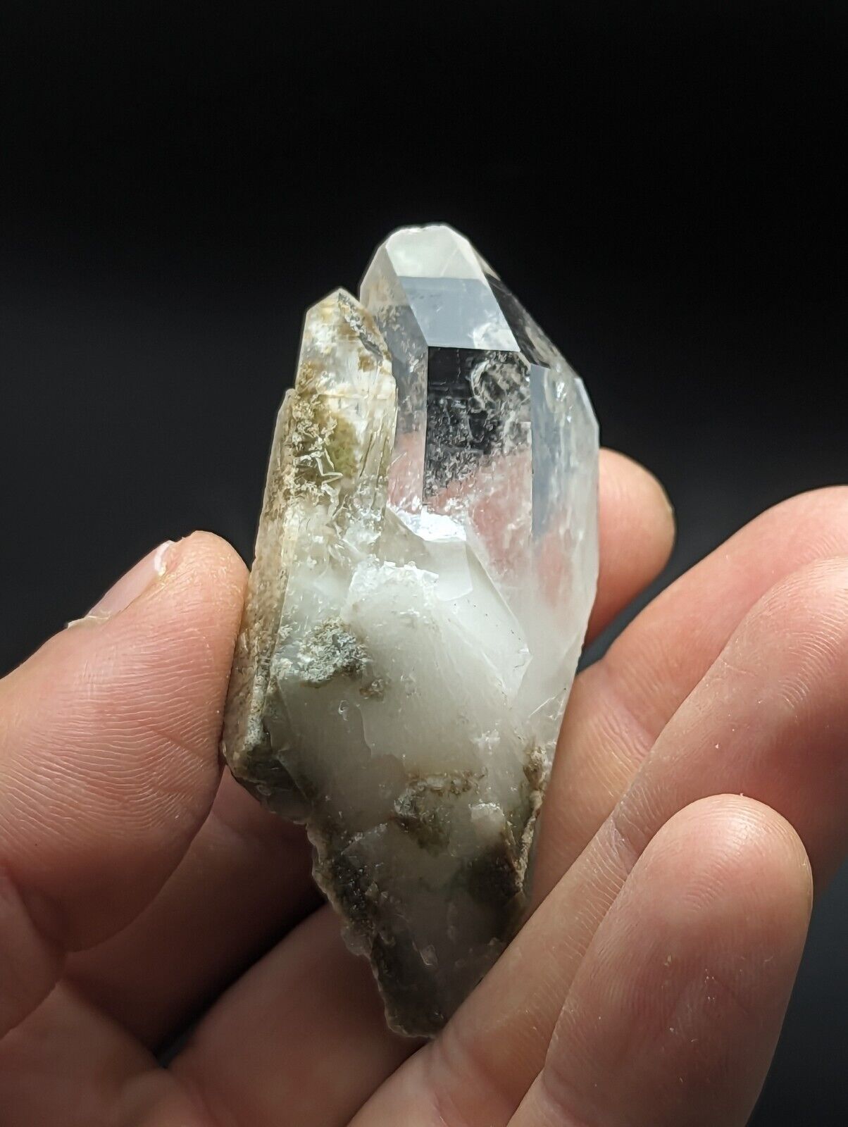Green Chlorite Quartz Crystal Point North of Willis Mine Paron Arkansas Rare - Collectibles:Rocks Fossils &