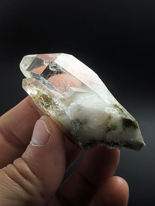 Green Chlorite Quartz Crystal Point North of Willis Mine Paron Arkansas Rare - Collectibles:Rocks Fossils &
