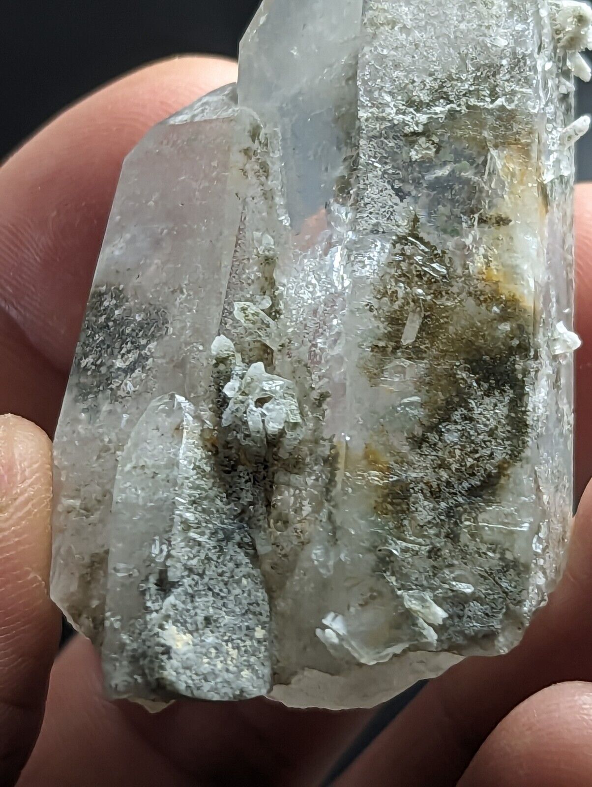 Green Chlorite Quartz Crystal Point North of Willis Mine Paron Arkansas Rare - Collectibles:Rocks Fossils &