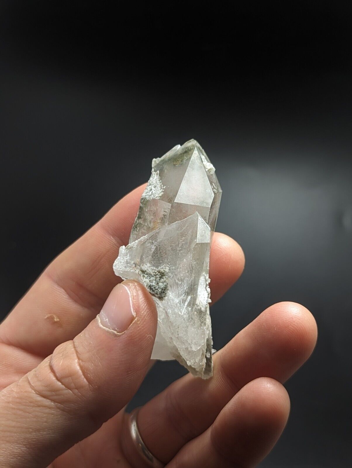 Green Chlorite Quartz Crystal Point North of Willis Mine Paron Arkansas Rare - Collectibles:Rocks Fossils &