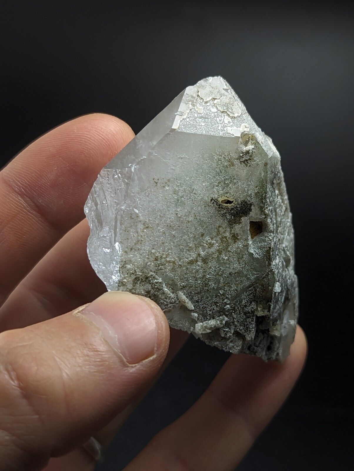 Green Chlorite Quartz Crystal Point North of Willis Mine Paron Arkansas Rare - Collectibles:Rocks Fossils &