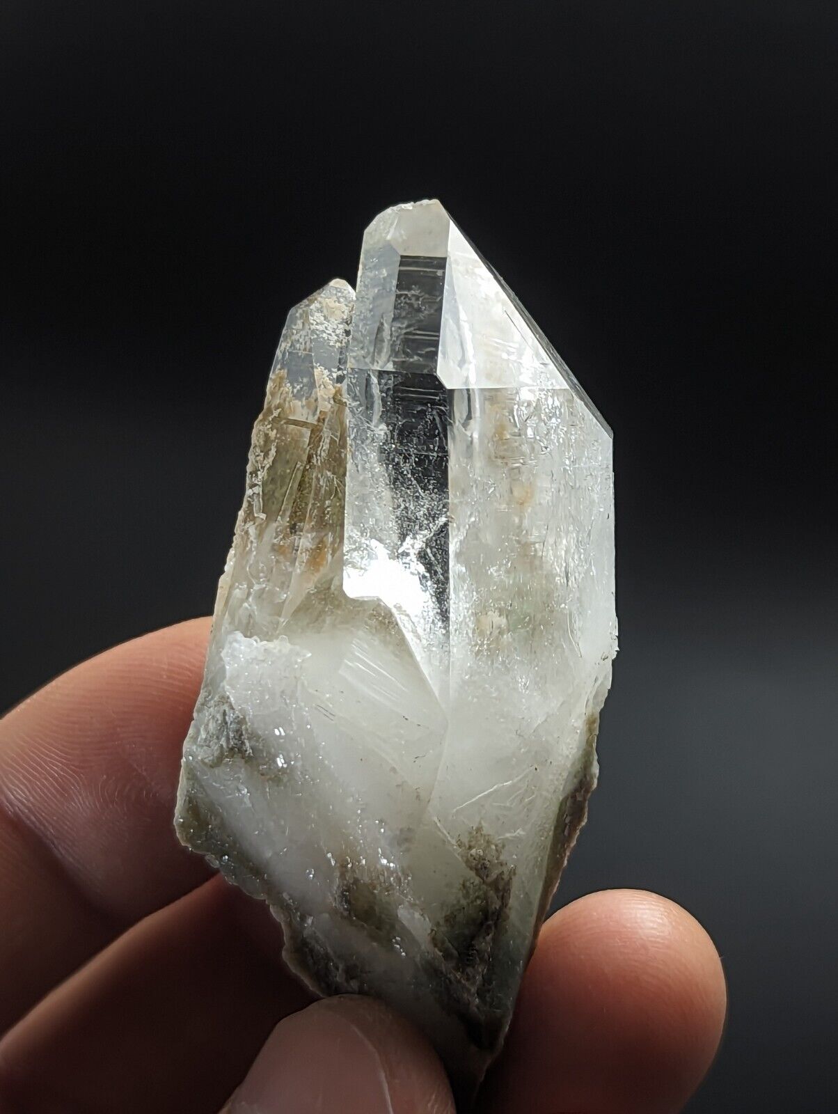 Green Chlorite Quartz Crystal Point North of Willis Mine Paron Arkansas Rare - Collectibles:Rocks Fossils &