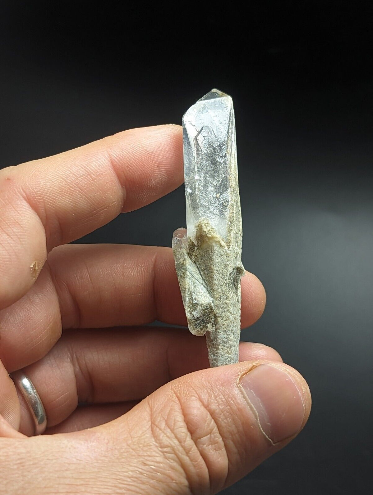 Green Chlorite Quartz Crystal Point North of Willis Mine Paron Arkansas Rare - Collectibles:Rocks Fossils &