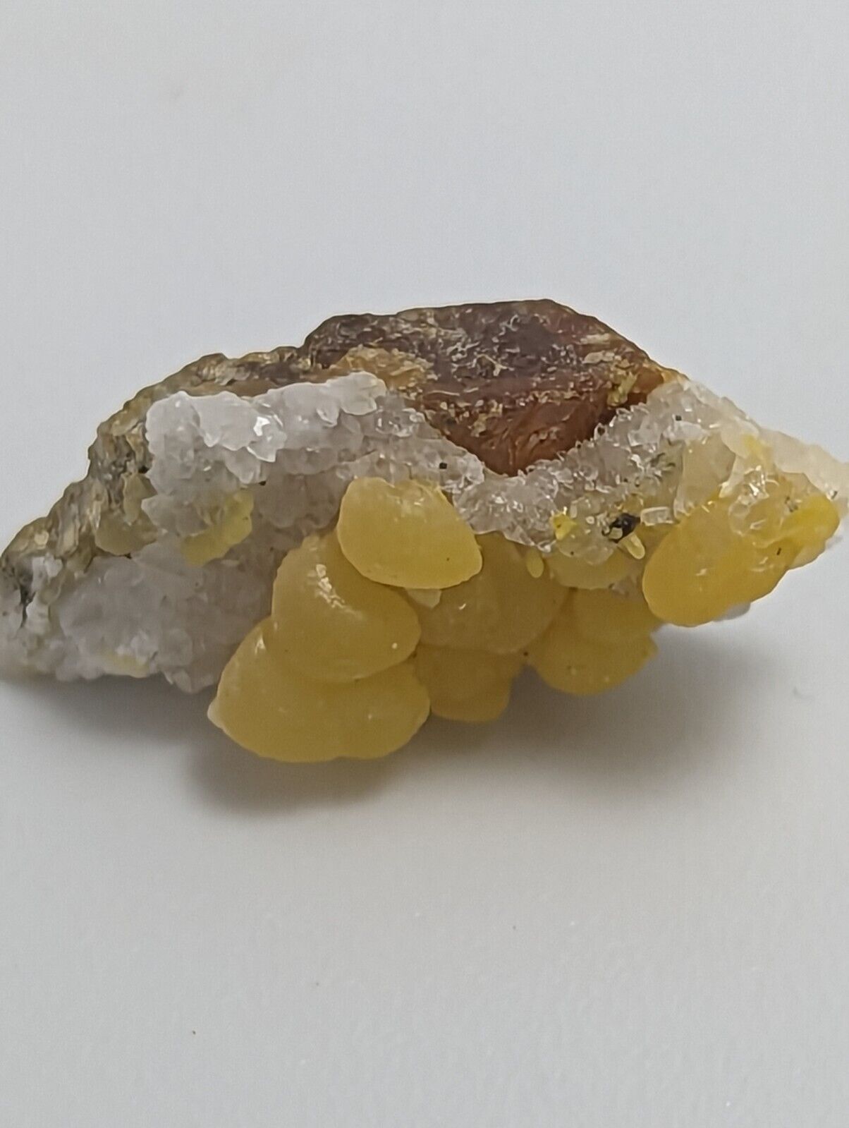Greenockite included Smithsonite on Sphalerite Rush Creek Marion Co Arkansas - Collectibles:Rocks Fossils &