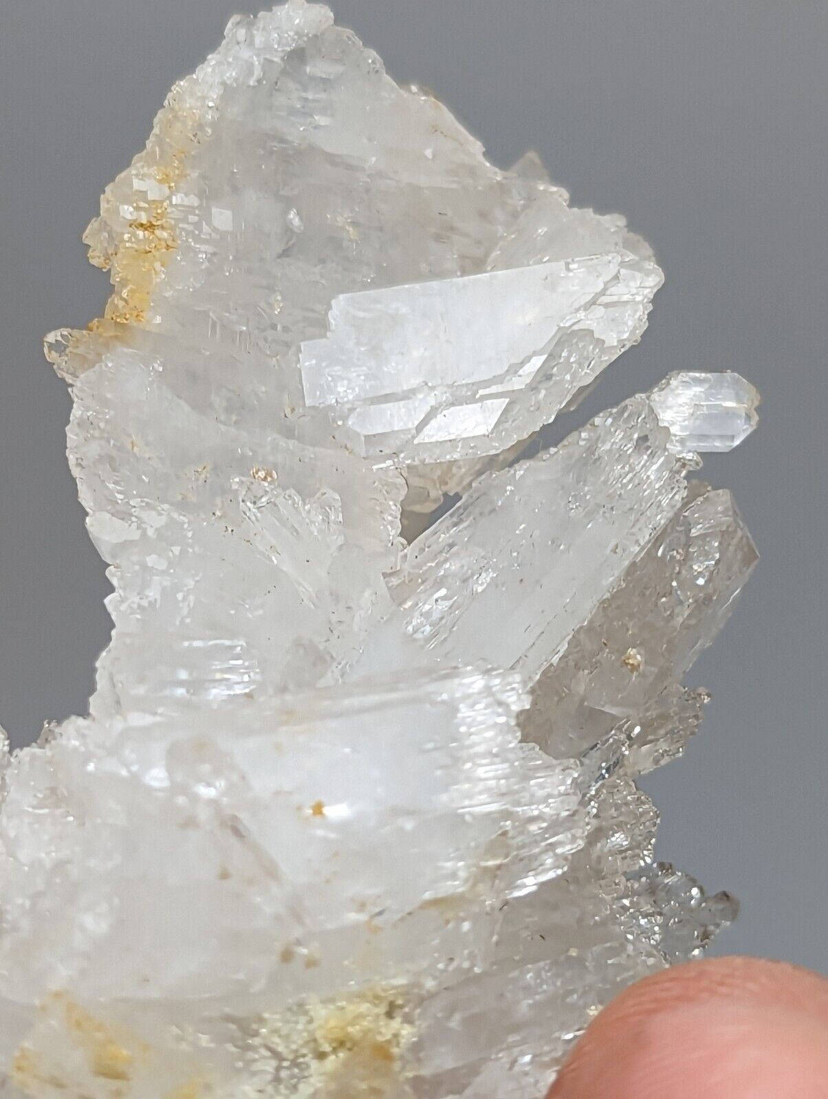 Jeffrey Quarry Quartz Crystal + Blue Cookeite Ultra Rare Arkansas Old Stock 8cm - Collectibles:Rocks Fossils &