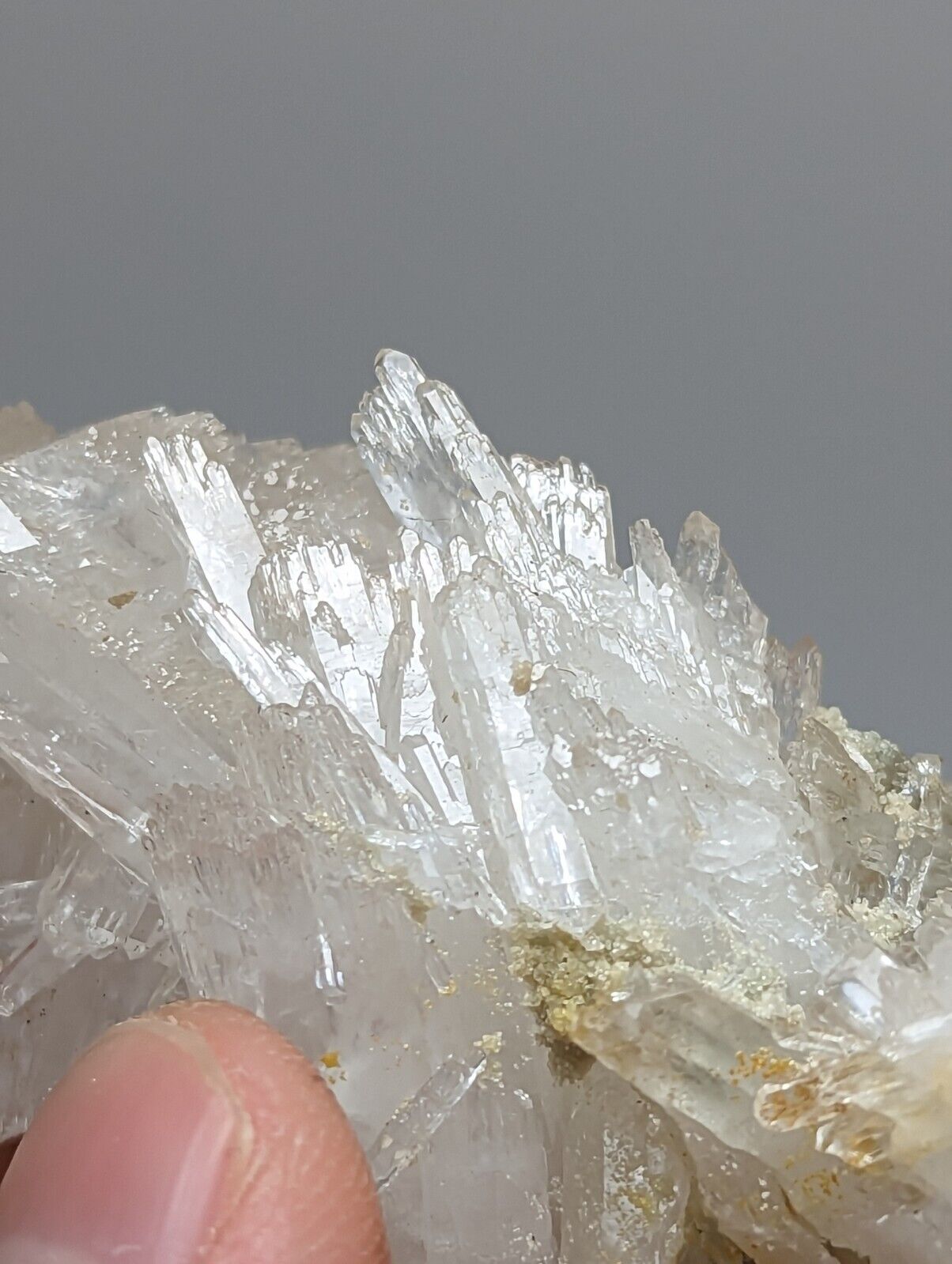 Jeffrey Quarry Quartz Crystal + Blue Cookeite Ultra Rare Arkansas Old Stock 8cm - Collectibles:Rocks Fossils &