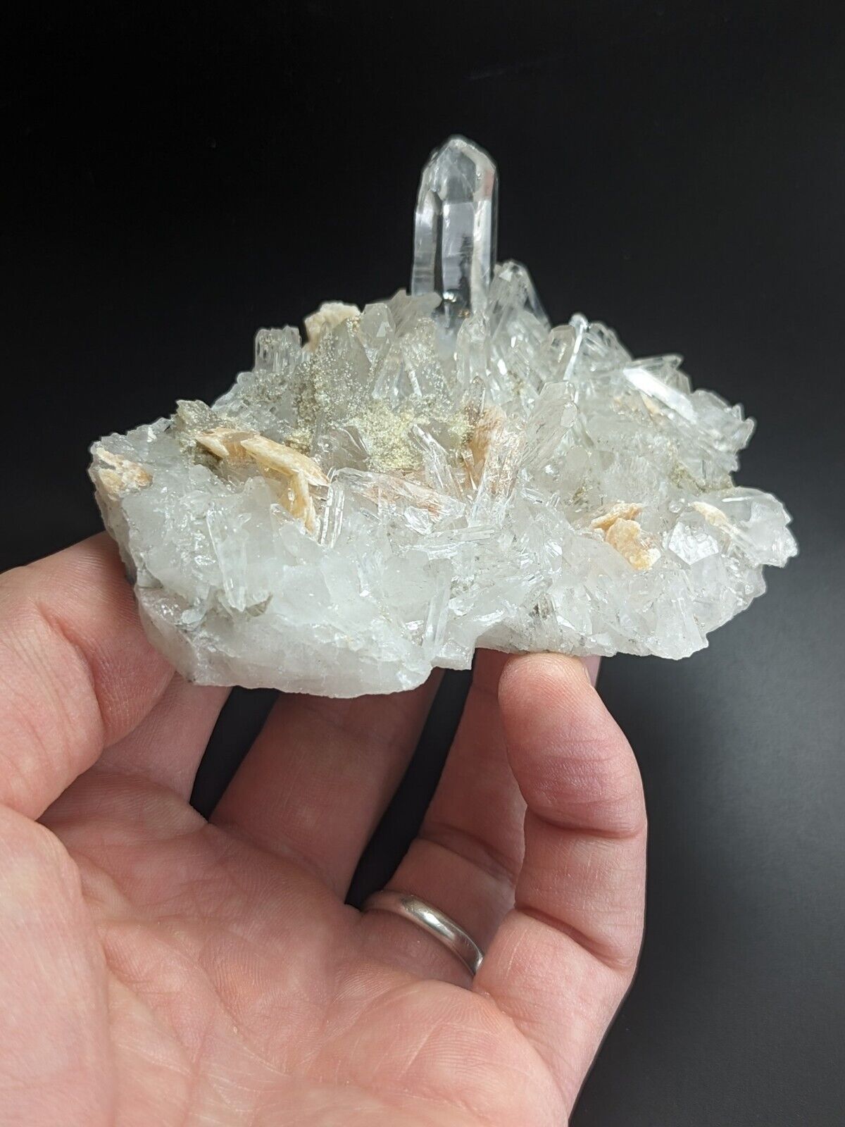 Jeffrey Quarry Quartz Crystal w/ Cookeite and Ankerite Ultra Rare Arkansas - Collectibles:Rocks Fossils &