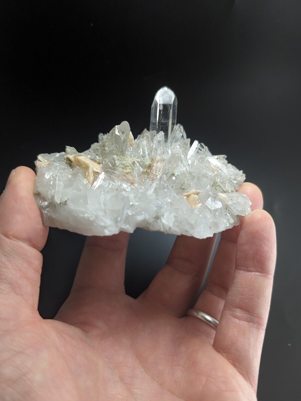 Jeffrey Quarry Quartz Crystal w/ Cookeite and Ankerite Ultra Rare Arkansas - Collectibles:Rocks Fossils &