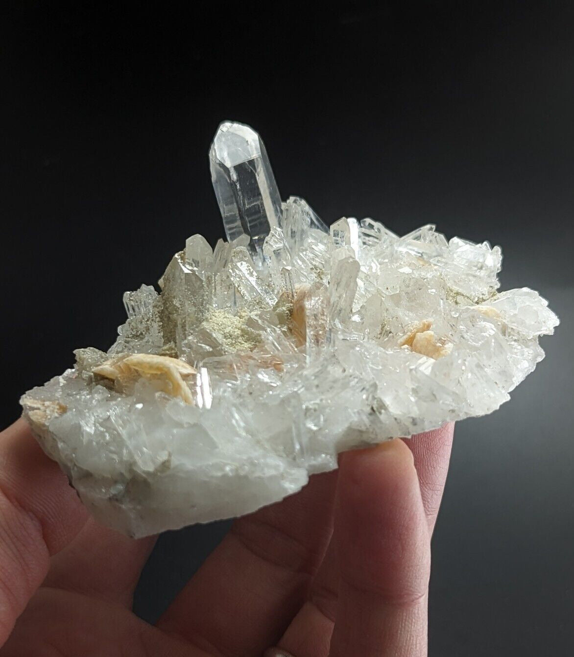 Jeffrey Quarry Quartz Crystal w/ Cookeite and Ankerite Ultra Rare Arkansas - Collectibles:Rocks Fossils &