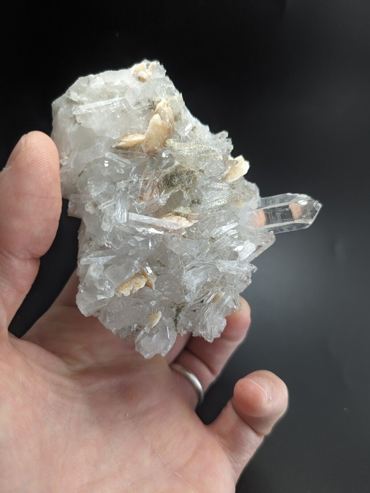 Jeffrey Quarry Quartz Crystal w/ Cookeite and Ankerite Ultra Rare Arkansas - Collectibles:Rocks Fossils &