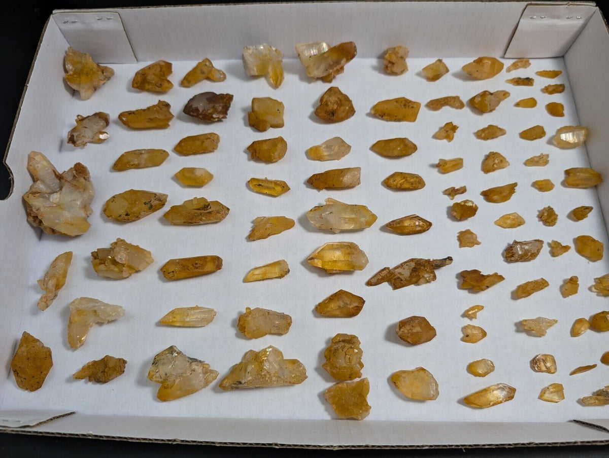 Mystery set of 10 Arkansas Quartz Crystals w/ Natural Iridescence OOAK sets - Collectibles:Rocks Fossils &