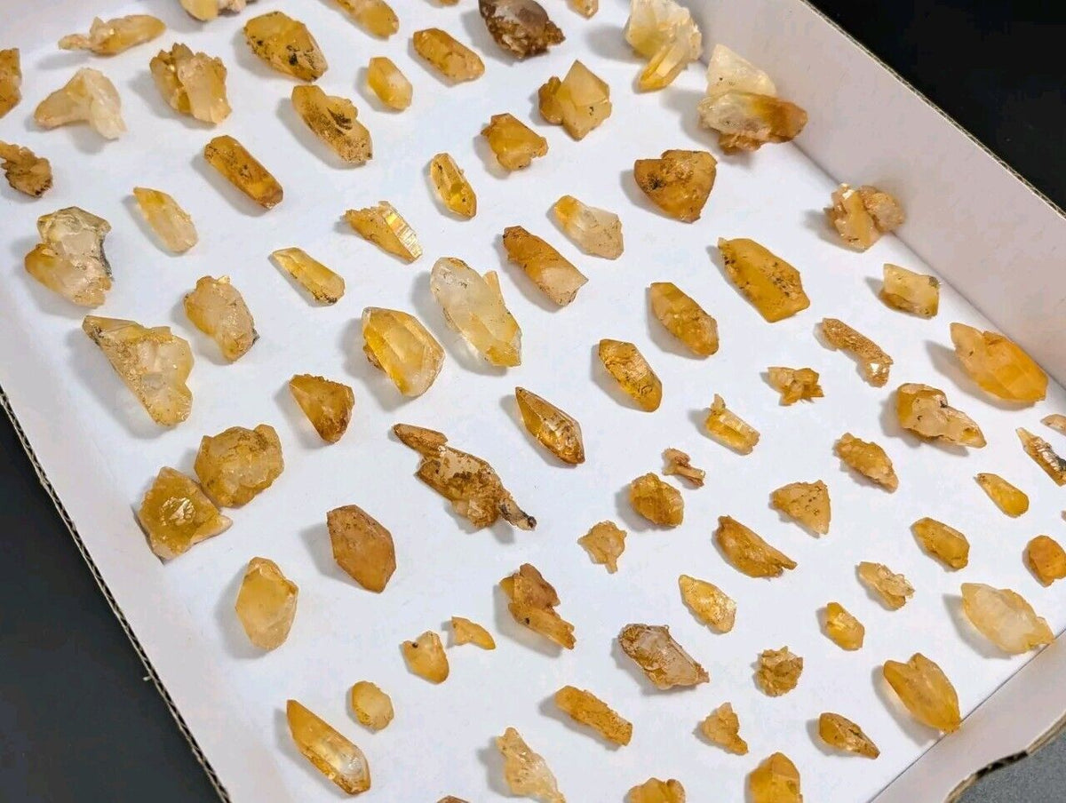 Mystery set of 10 Arkansas Quartz Crystals w/ Natural Iridescence OOAK sets - Collectibles:Rocks Fossils &