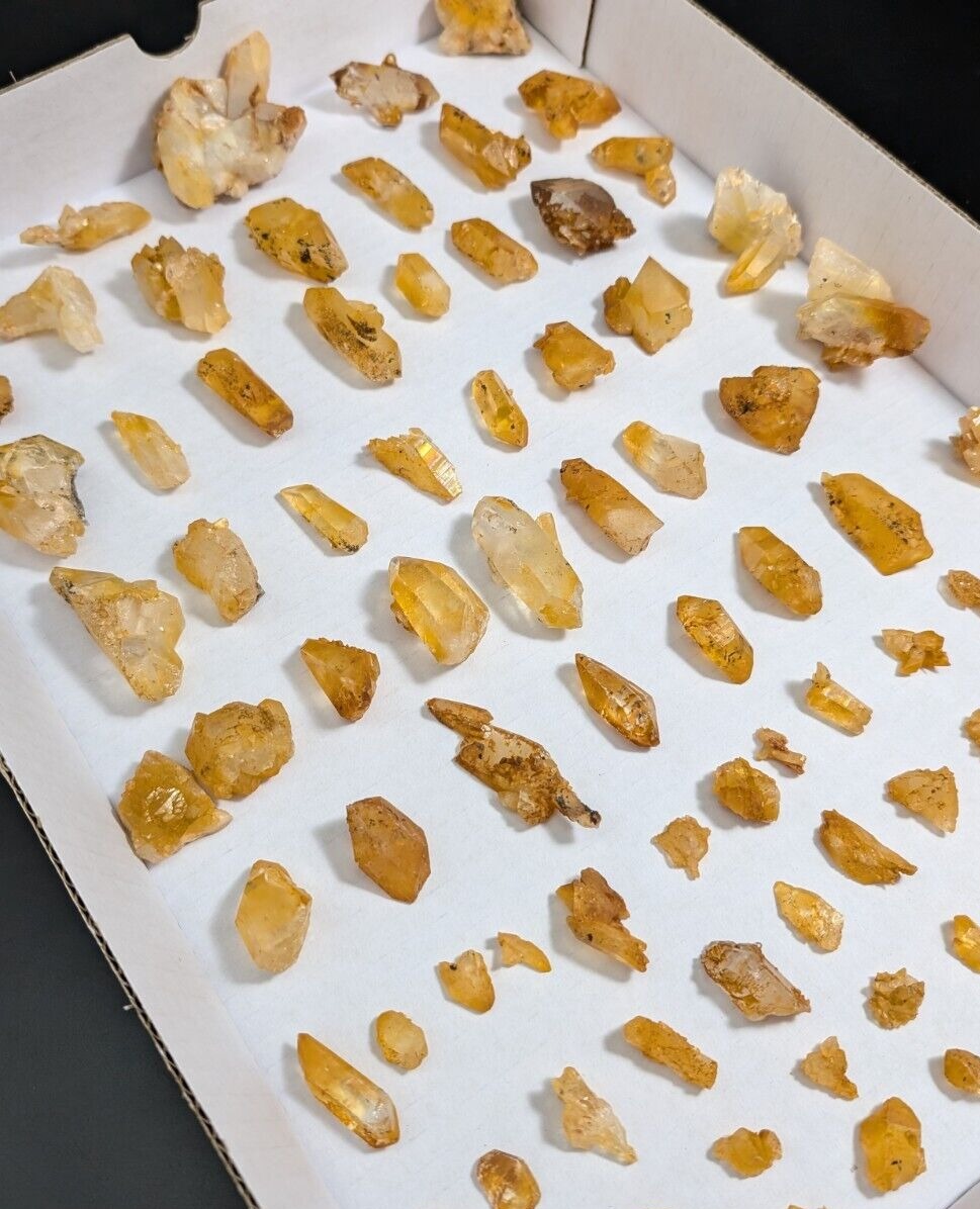 Mystery set of 30 Arkansas Quartz Crystals w/ Natural Iridescence OOAK sets - Collectibles:Rocks Fossils &