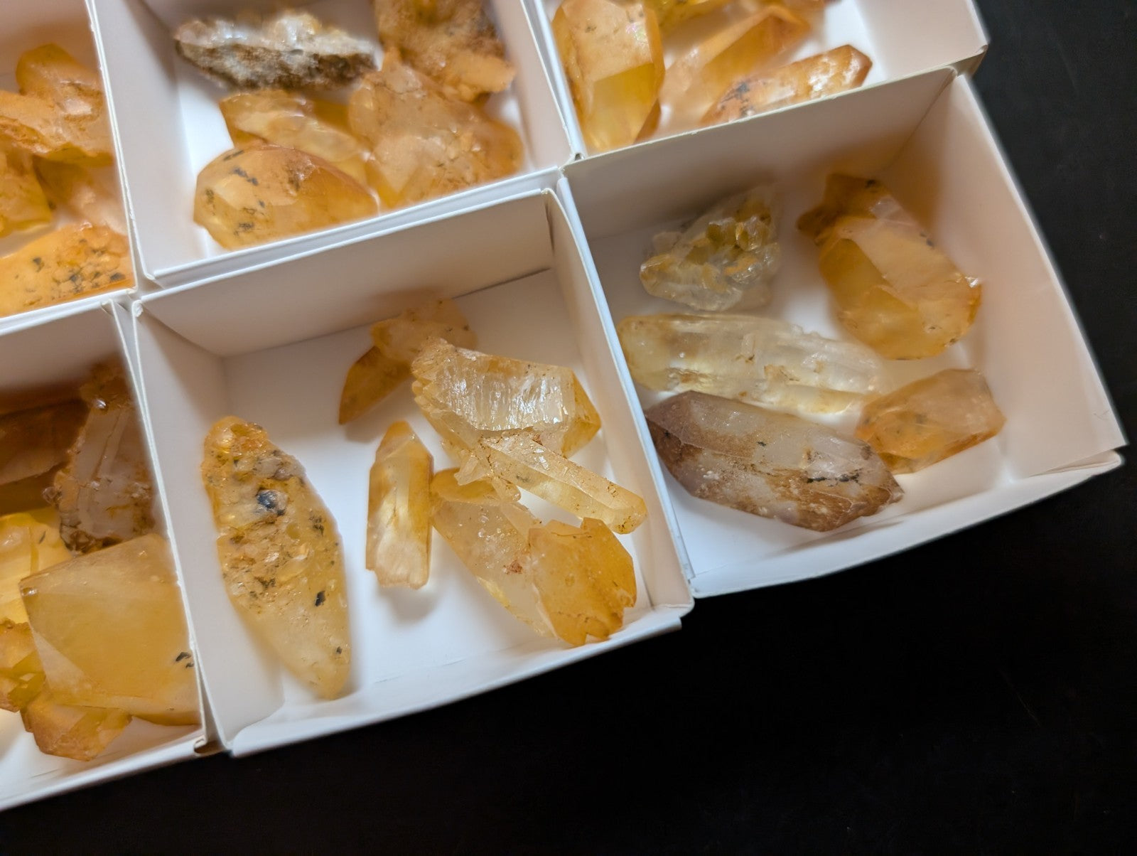 Citrine crystal collection.