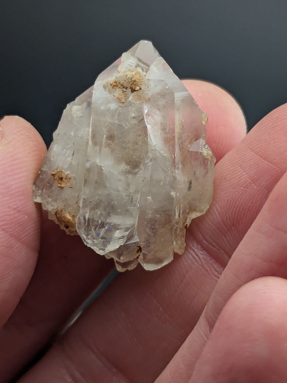 Nacrite + Manganese included Quartz Crystal Montgomery County Arkansas x4 set - Collectibles:Rocks Fossils &