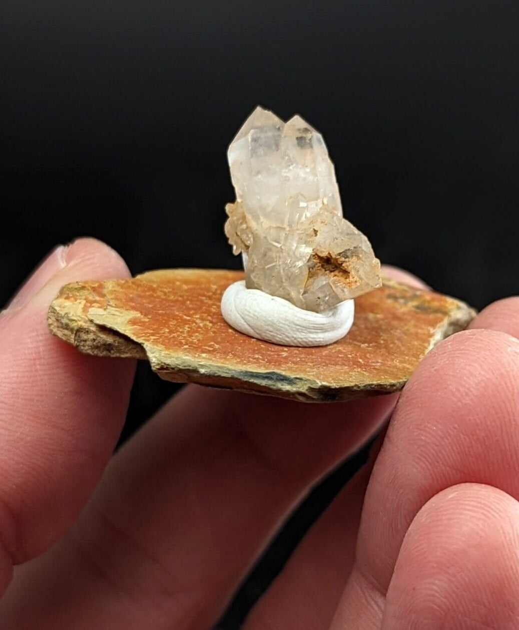 Nacrite + Manganese Included Quartz Montgomery Co. Arkansas w/ Shale Display - Collectibles:Rocks Fossils &
