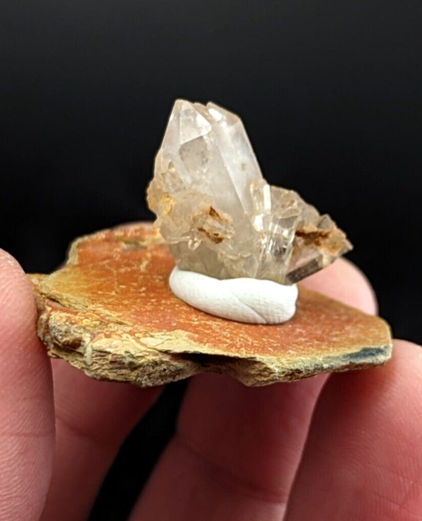 Nacrite + Manganese Included Quartz Montgomery Co. Arkansas w/ Shale Display - Collectibles:Rocks Fossils &