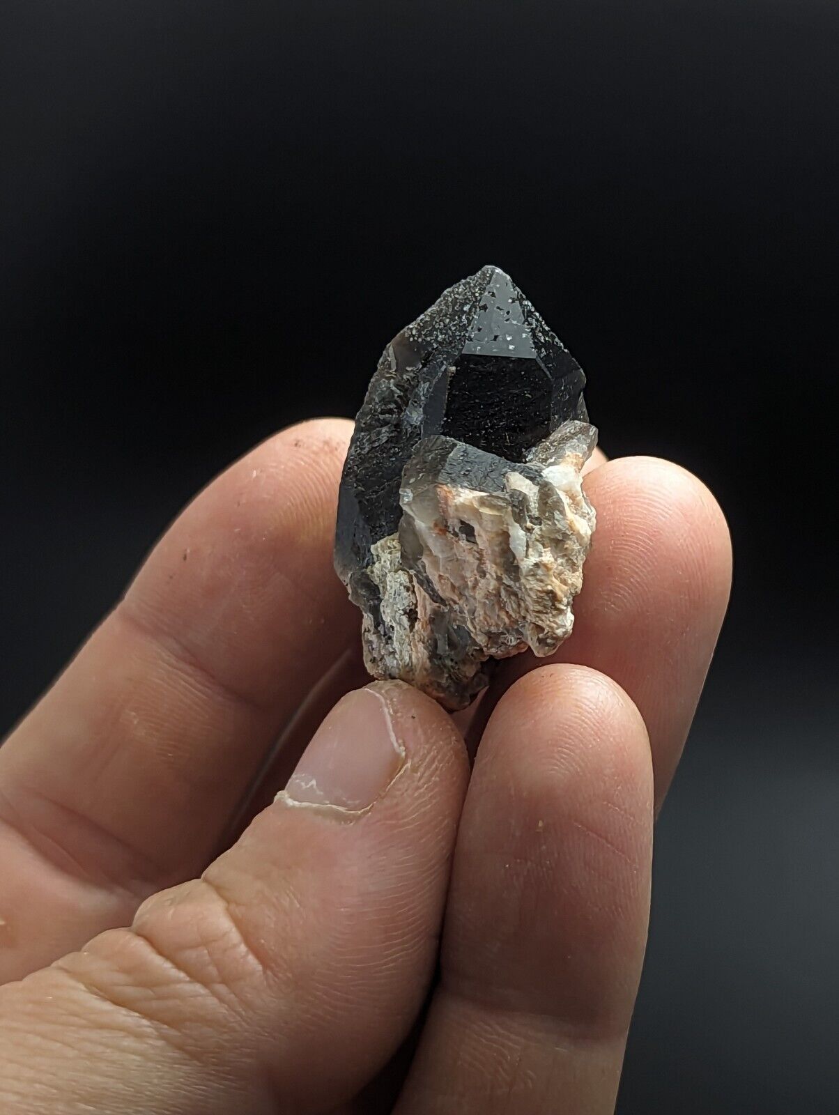 Natural Smoky Quartz Crystal on Feldspar Colorado USA - Collectibles:Rocks Fossils & Minerals:Crystals Mineral