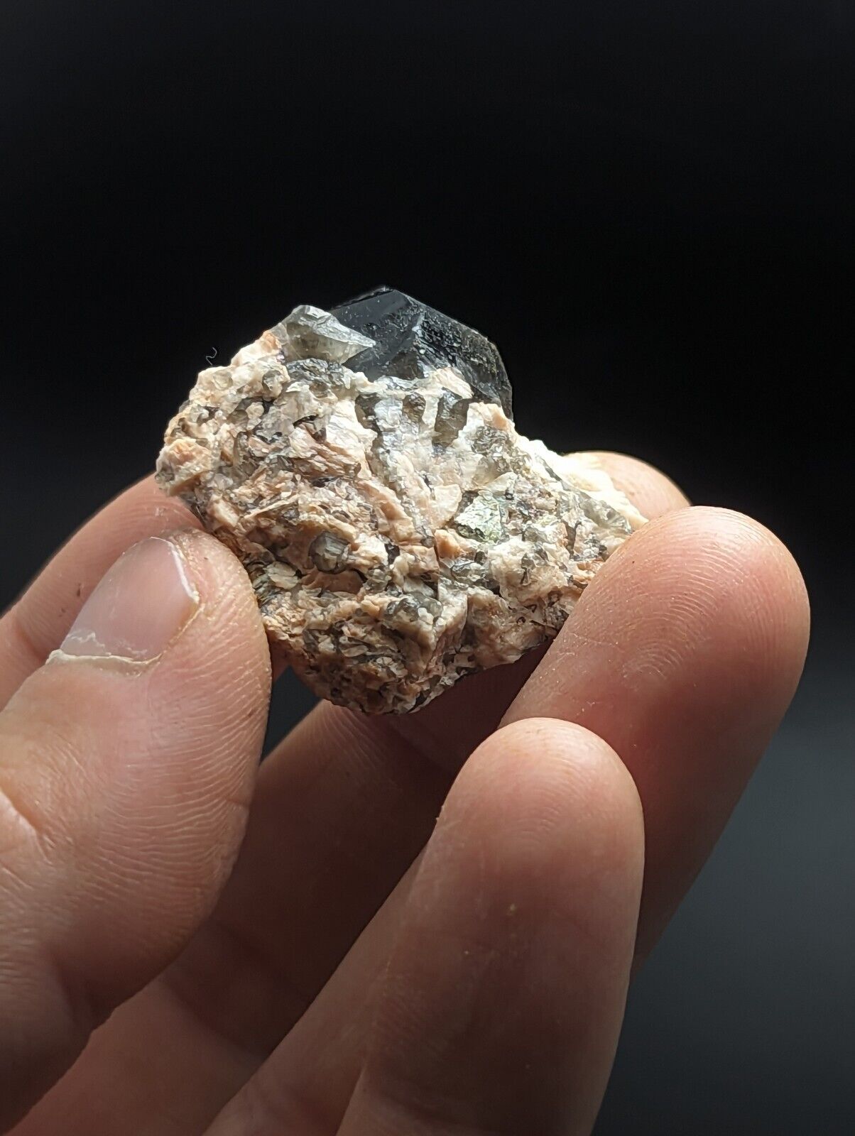 Natural Smoky Quartz Crystal on Feldspar Colorado USA - Collectibles:Rocks Fossils & Minerals:Crystals Mineral
