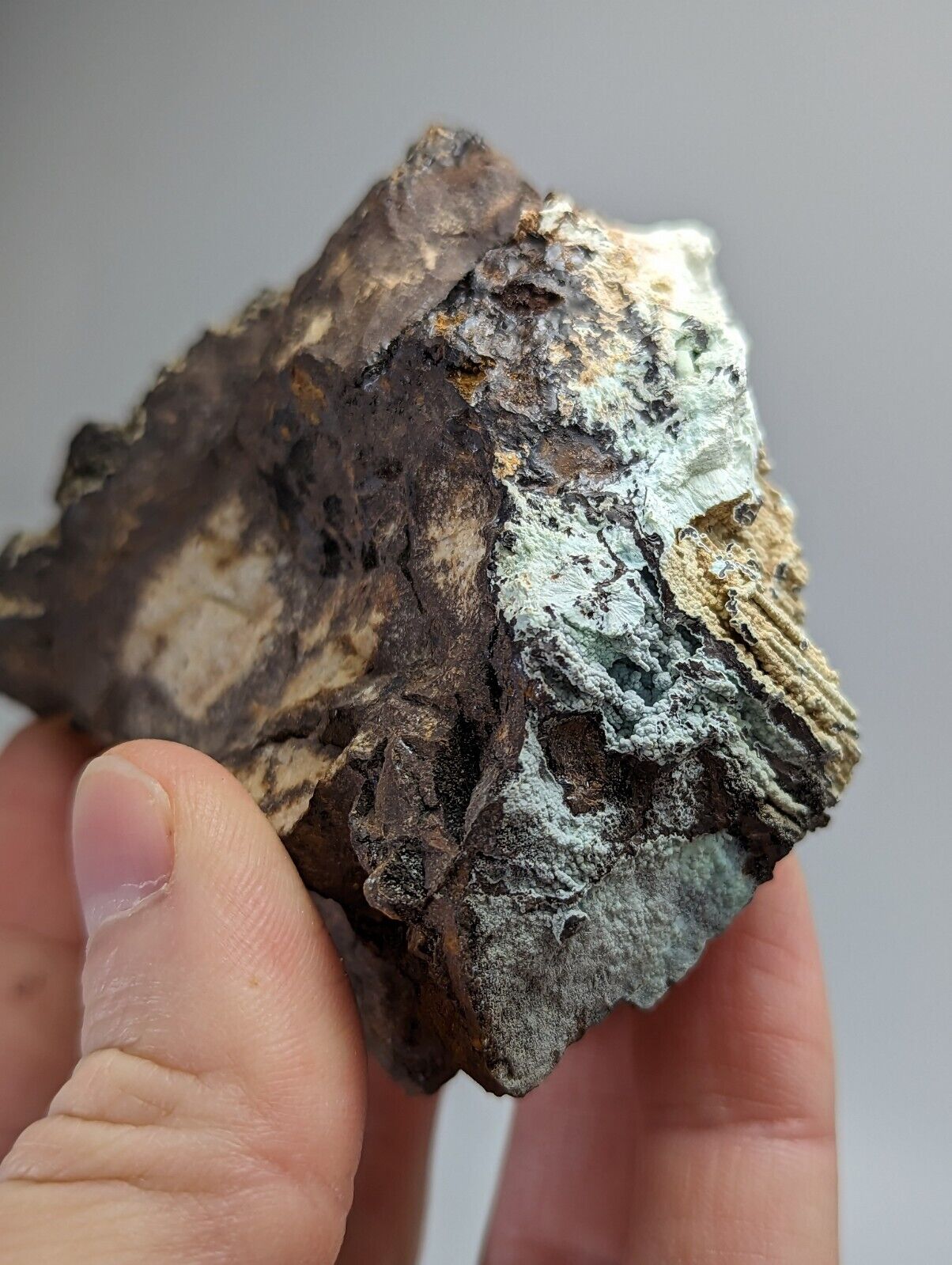 Planerite on Novaculite - Very RARE - old stock 1970s- York Mine Polk Arkansas - Collectibles:Rocks Fossils &
