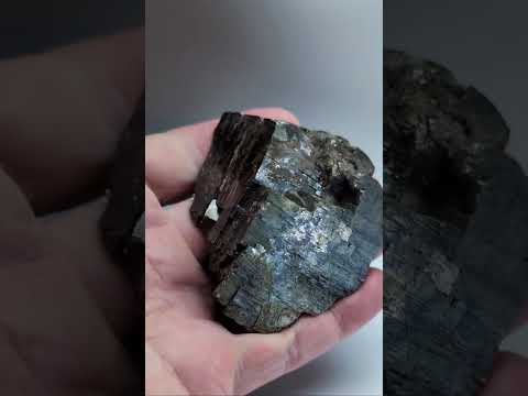 Pyrite with Molybdenum, Magnet Cove, Arkansas, USA, w/ wood display, ex Delinde