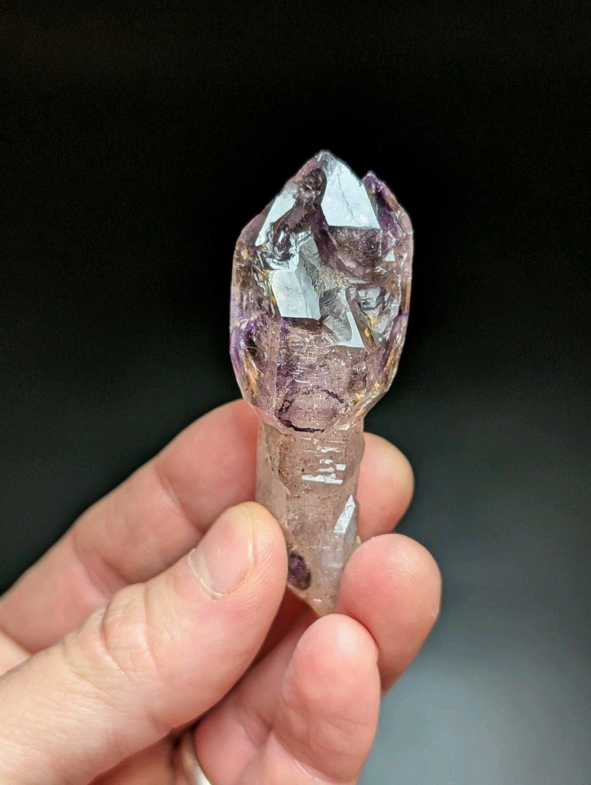 Rare Enhydro Shangaan Smoky Amethyst Scepter Quartz Chimbuku Mine Zimbabwe - Collectibles:Rocks Fossils &
