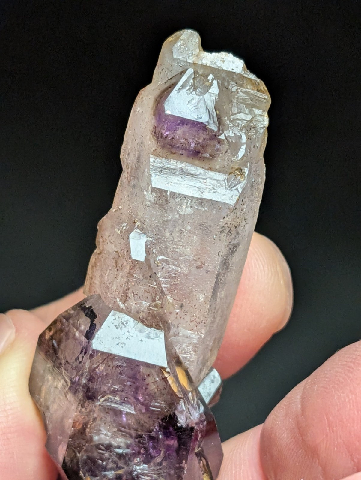 Rare Enhydro Shangaan Smoky Amethyst Scepter Quartz Chimbuku Mine Zimbabwe - Collectibles:Rocks Fossils &