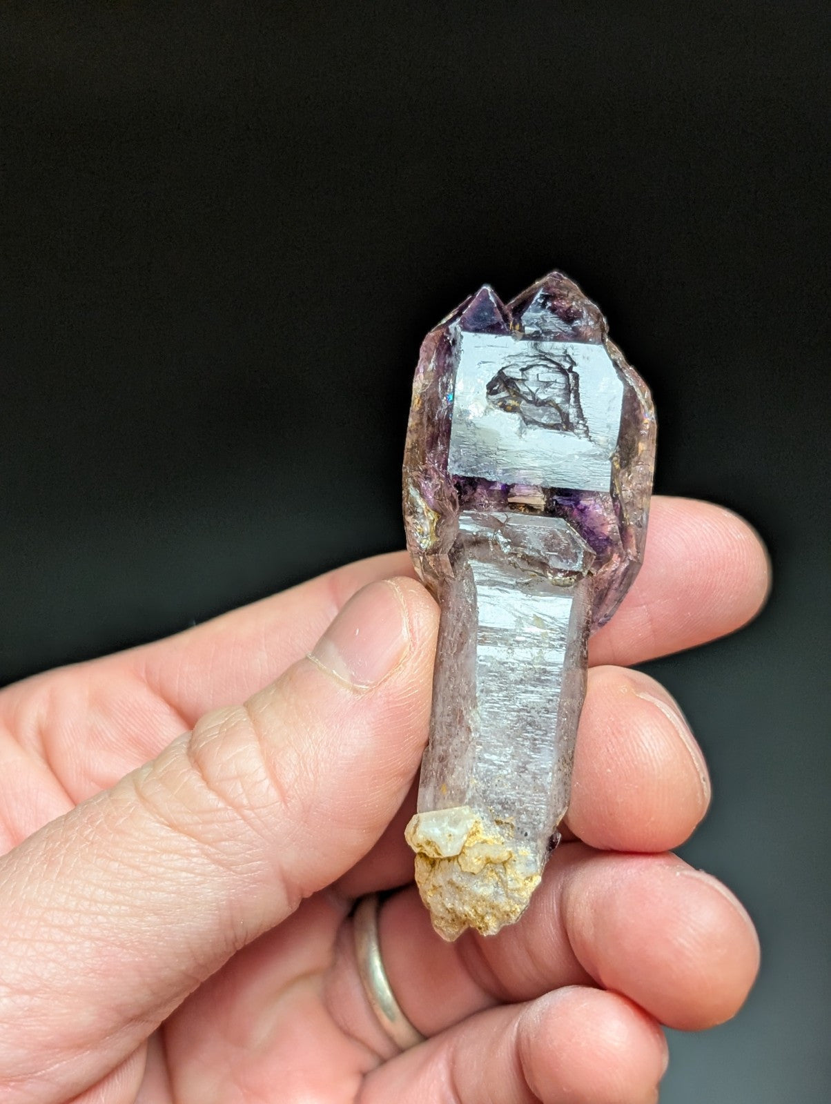 Rare Enhydro Shangaan Smoky Amethyst Scepter Quartz Chimbuku Mine Zimbabwe - Collectibles:Rocks Fossils &