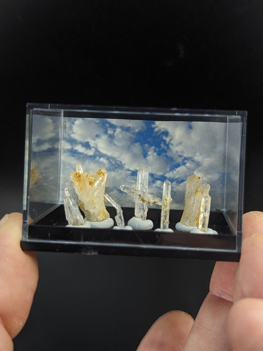 Rare Solution Quartz Crystals- Unique Set of 7 w/case - Jeffrey Quarry Arkansas - Collectibles:Rocks Fossils &