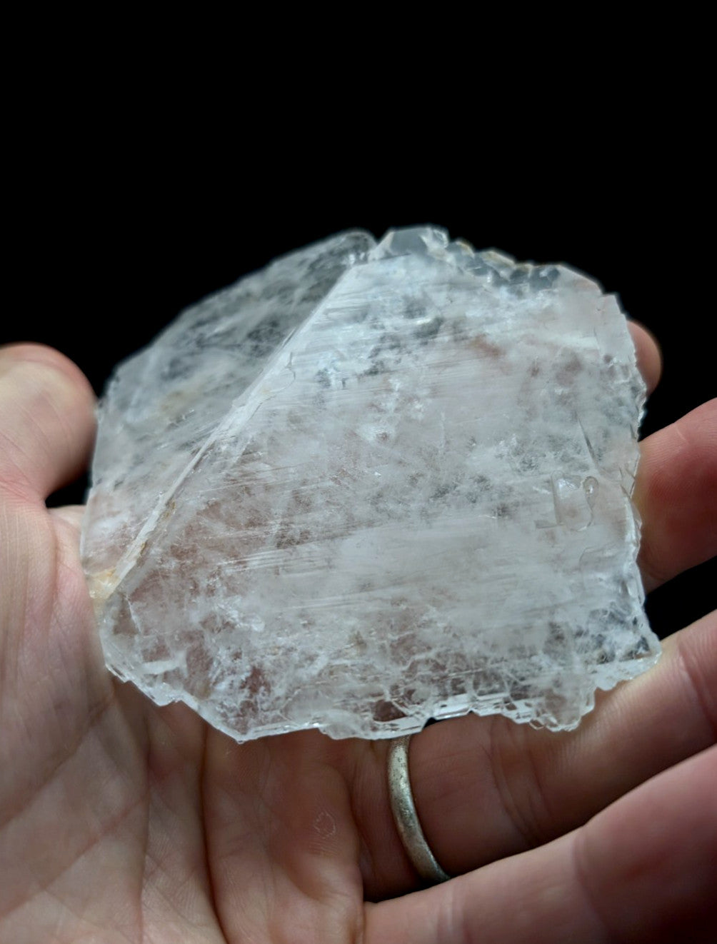 Rare and unique translucent clear quartz crystal cluster with jagged surface and internal striations from garland county Arkansas usa