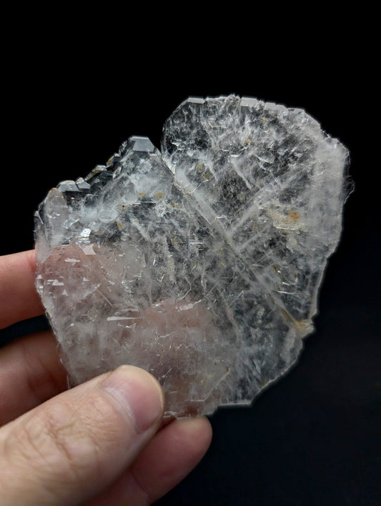 Rare and unique translucent clear quartz crystal cluster with intricate striations and jagged surface from Arkansas USA