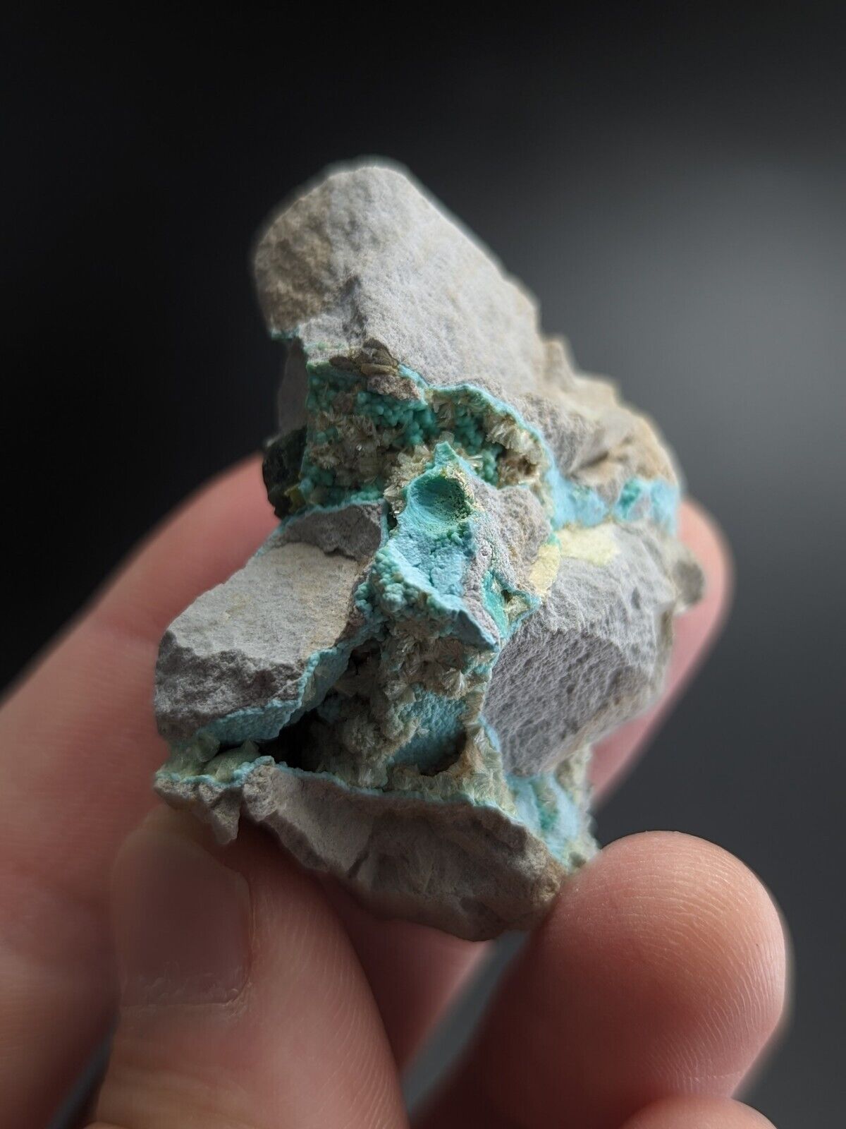 Rare Wavellite on Rashleighite Polk County Arkansas Old Stock ex Delinde - Collectibles:Rocks Fossils &