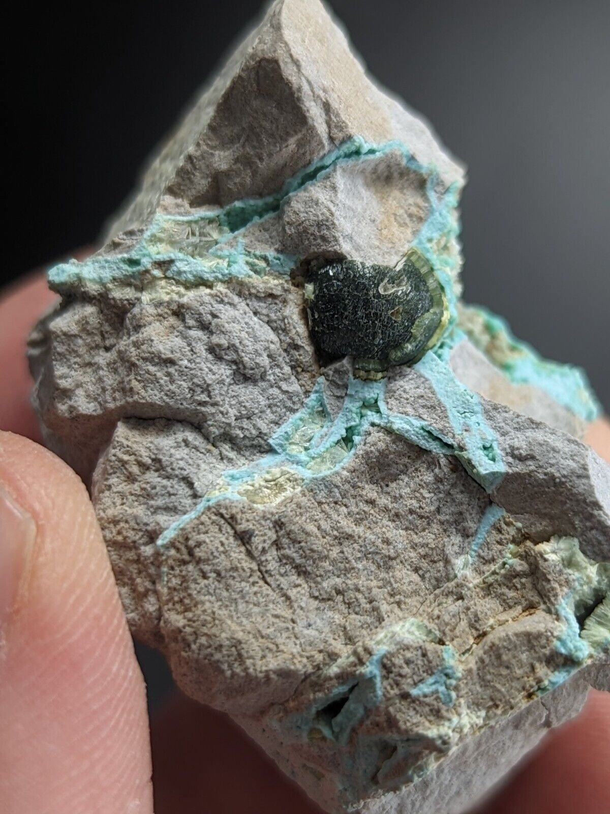 Rare Wavellite on Rashleighite Polk County Arkansas Old Stock ex Delinde - Collectibles:Rocks Fossils &