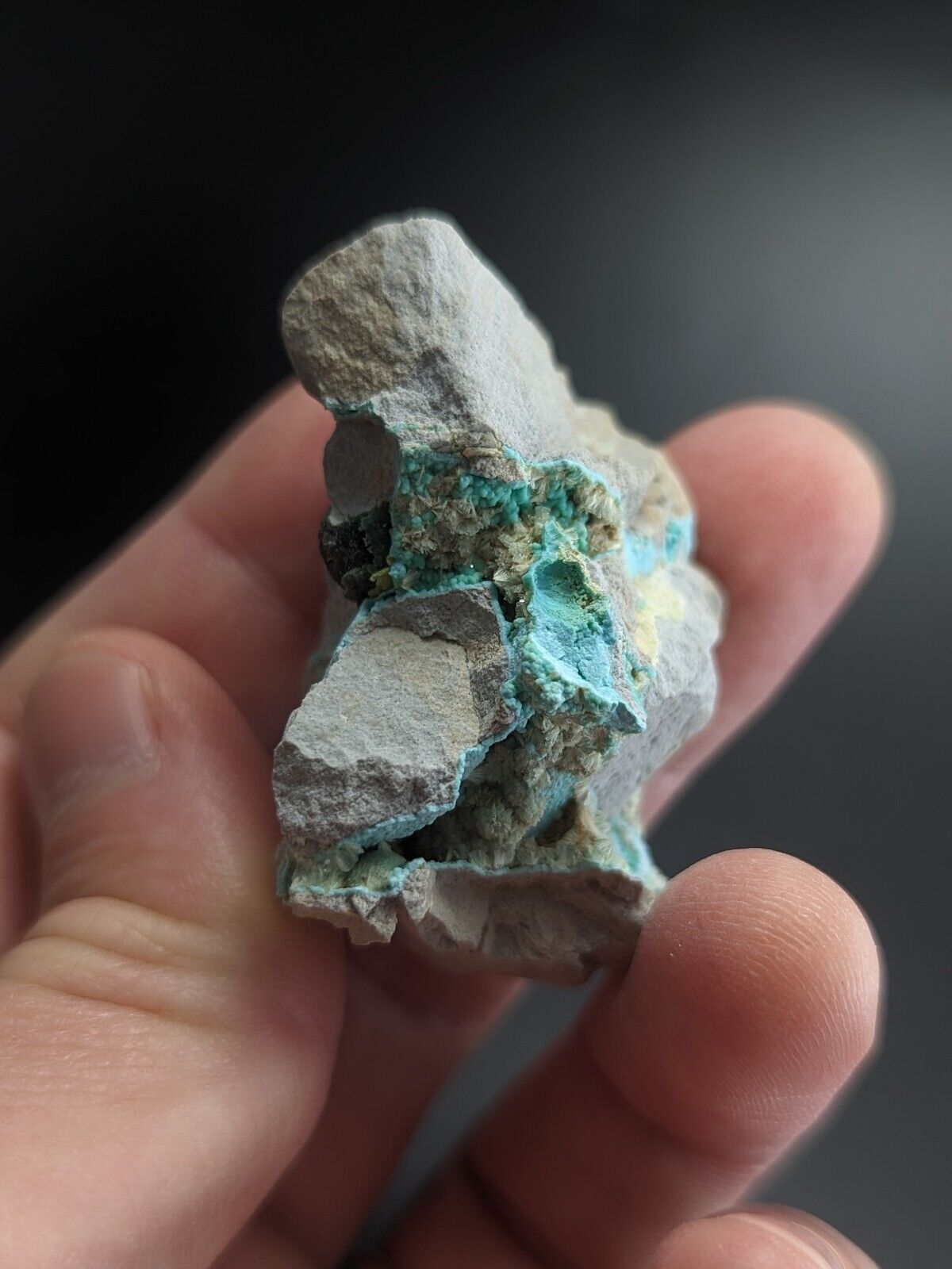 Rare Wavellite on Rashleighite Polk County Arkansas Old Stock ex Delinde - Collectibles:Rocks Fossils &