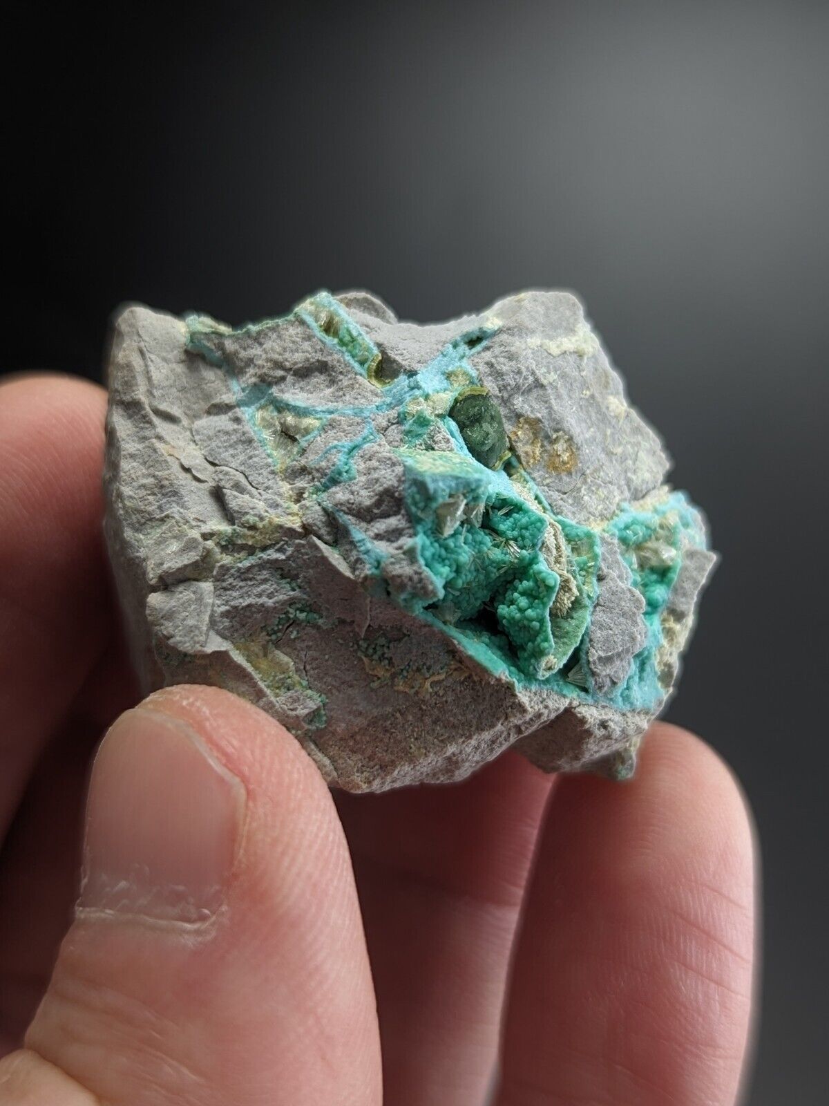 Rare Wavellite on Rashleighite Polk County Arkansas Old Stock ex Delinde - Collectibles:Rocks Fossils &