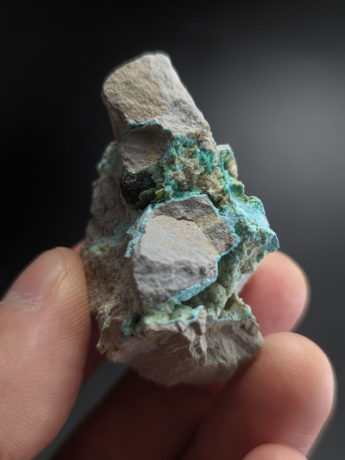 Rare Wavellite on Rashleighite Polk County Arkansas Old Stock ex Delinde - Collectibles:Rocks Fossils &