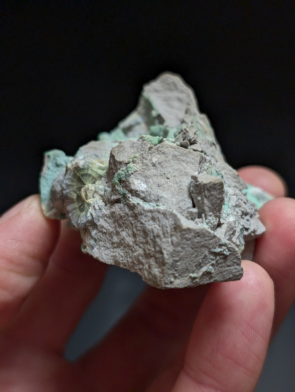 RESERVED FOR MICHAEL****Blue Wavellite on Variscite! -Very Rare Old Stock - Garland County Arkansas