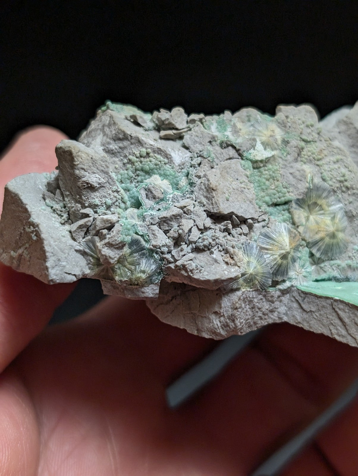 RESERVED FOR MICHAEL****Blue Wavellite on Variscite! -Very Rare Old Stock - Garland County Arkansas