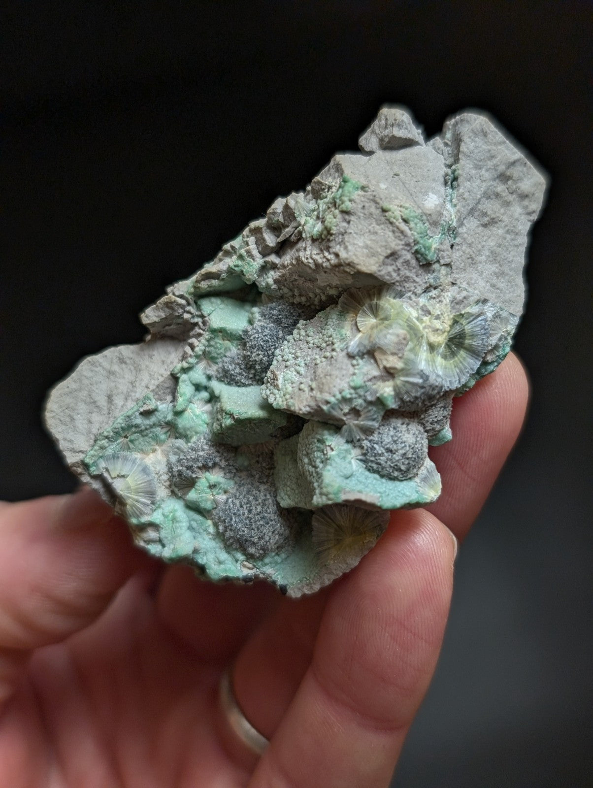 RESERVED FOR MICHAEL****Blue Wavellite on Variscite! -Very Rare Old Stock - Garland County Arkansas