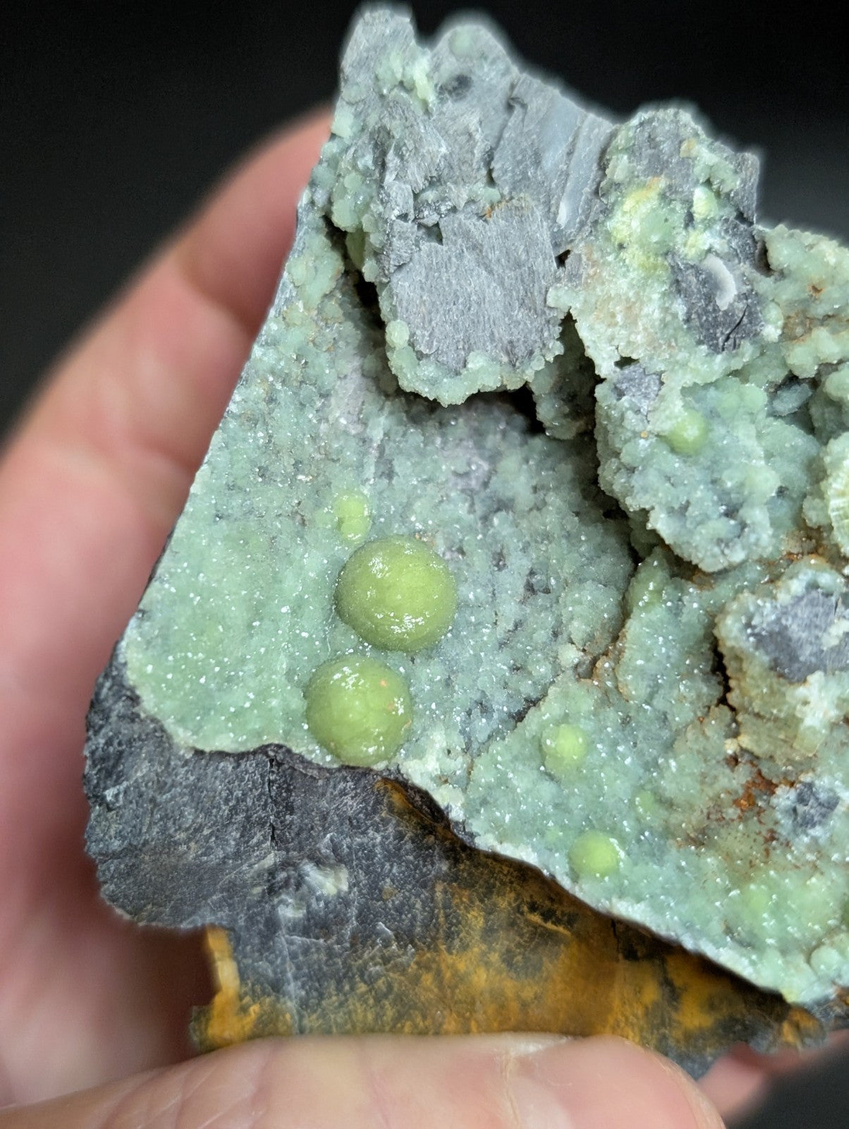 Green Wavellite Crystal Cluster, from Mauldin Mountain, Arkansas, USA