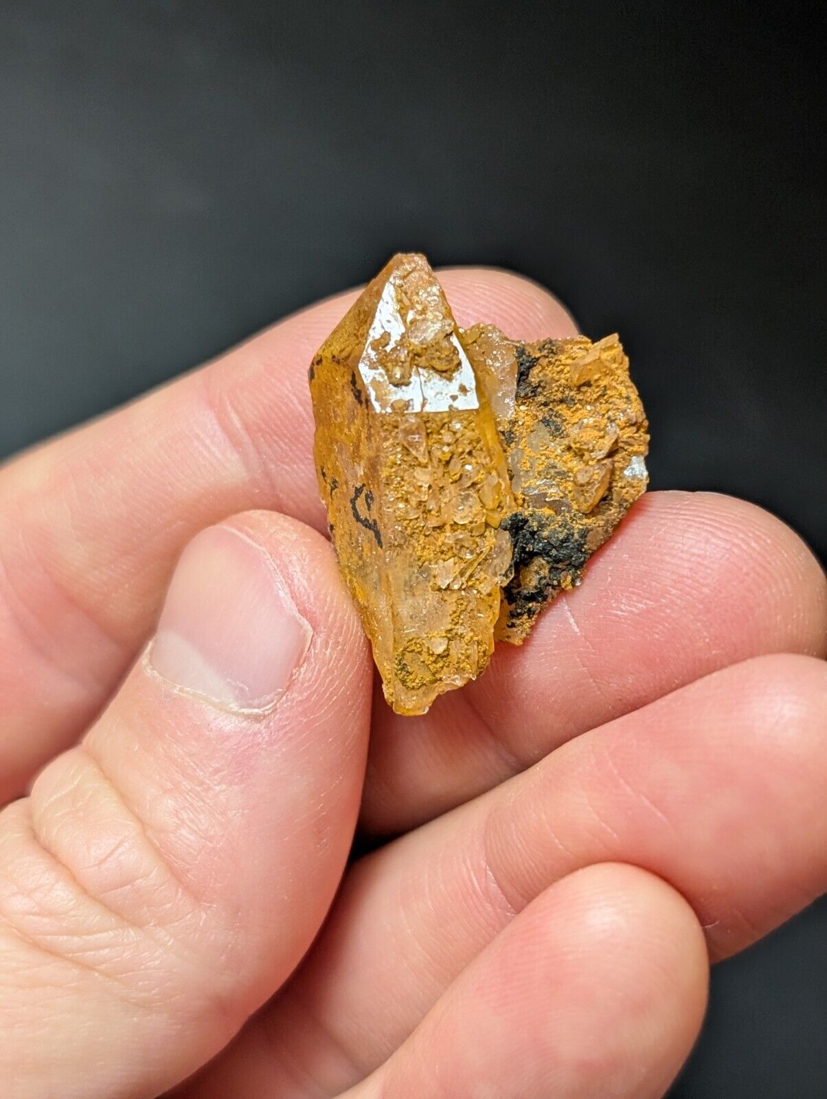 Set of 3 Arkansas Quartz Crystals w/ Natural Iridescence Unique & OOAK - Collectibles:Rocks Fossils Minerals:Crystals