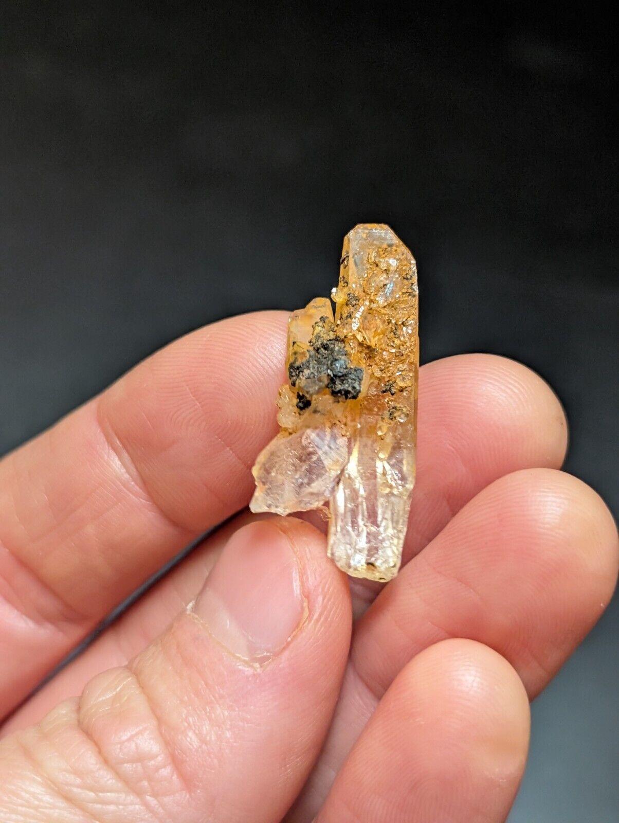 Set of 3 Arkansas Quartz Crystals w/ Natural Iridescence Unique & OOAK - Collectibles:Rocks Fossils Minerals:Crystals