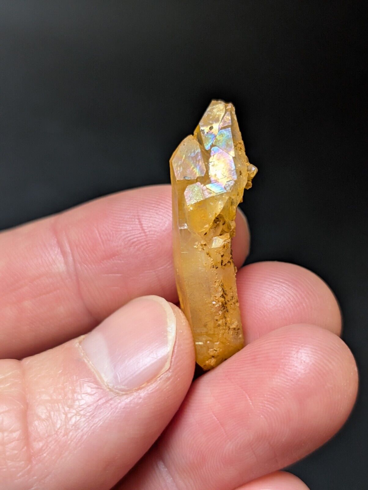 Set of 3 Arkansas Quartz Crystals w/ Natural Iridescence Unique & OOAK - Collectibles:Rocks Fossils Minerals:Crystals