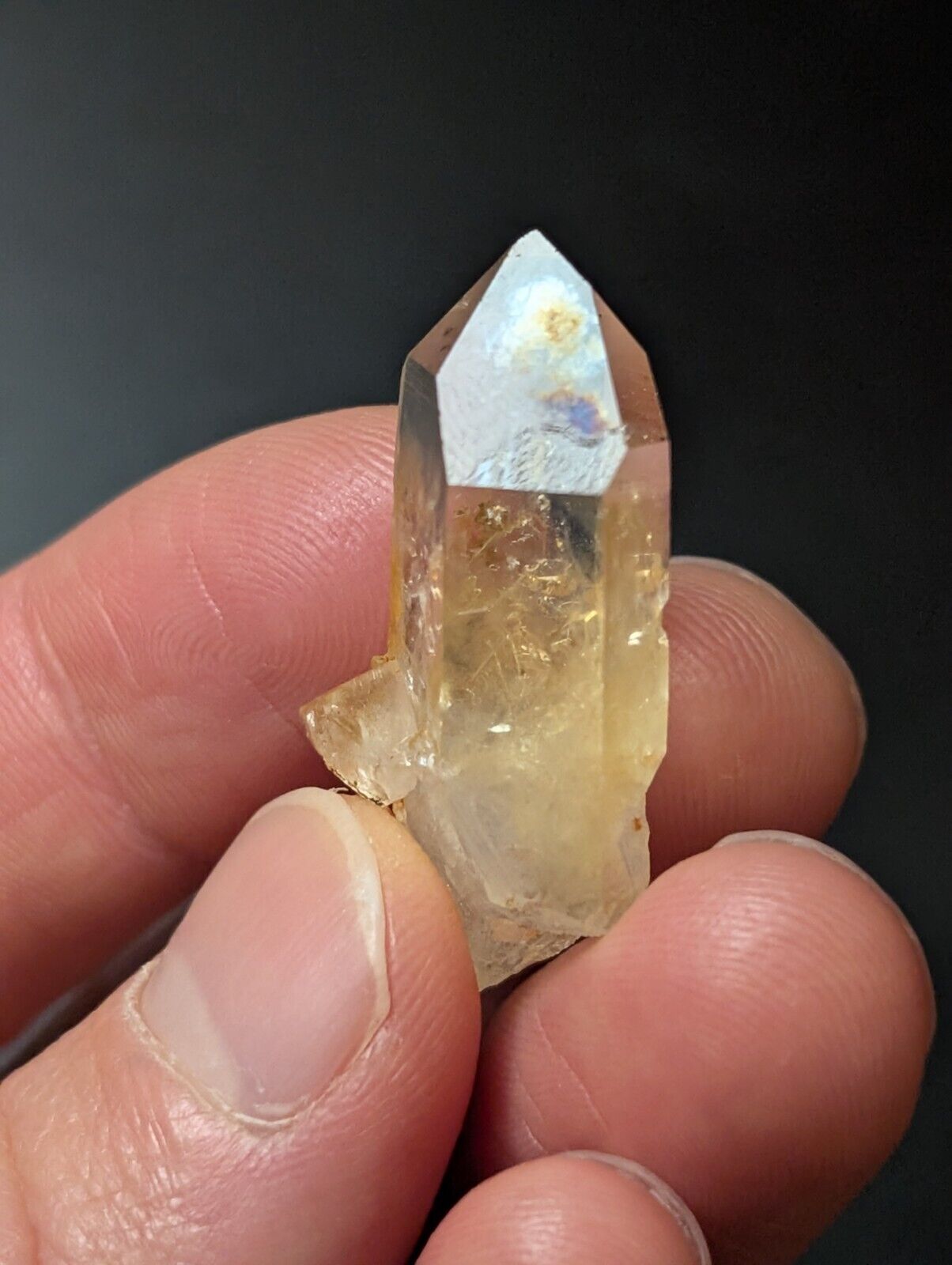 Set of 3 Arkansas Quartz Crystals w/ Natural Iridescence Unique & OOAK - Collectibles:Rocks Fossils Minerals:Crystals